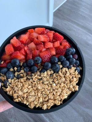 Acai bowl; sub banana for berries