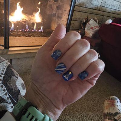 Huy's nails! Blue Christmas