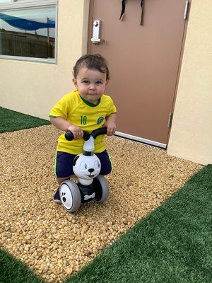 Having fun in the outside playground!