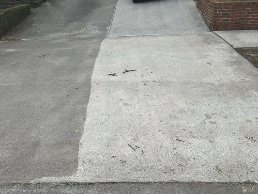 Before and after driveway treatment.