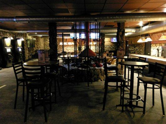 Great game room in the bar.  Love the fireplace and the numerous shuffleboard tables.