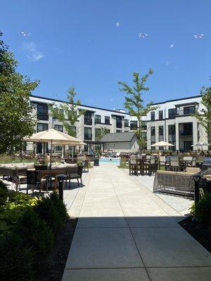 Pool courtyard and grills