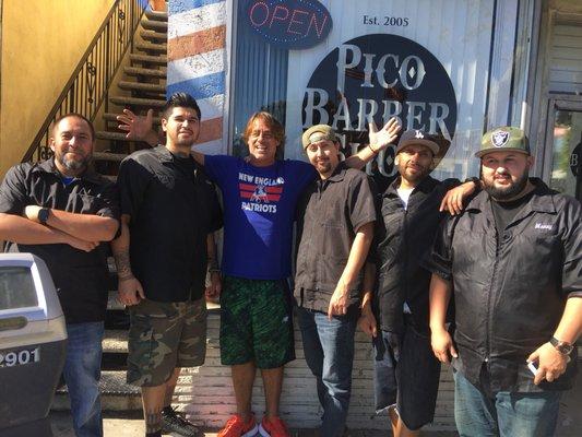 Peter Dante with the Pico barbers squad.