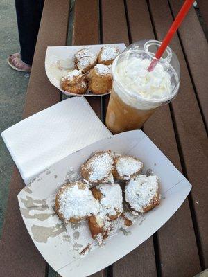 Fried cookie dough caramel frappe and fried oreos