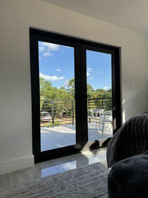 French doors in the bedroom