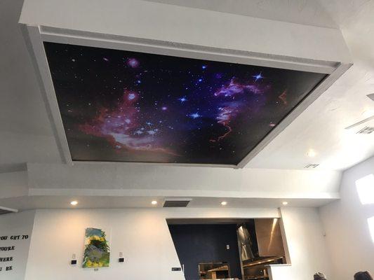 Ceiling in dining area