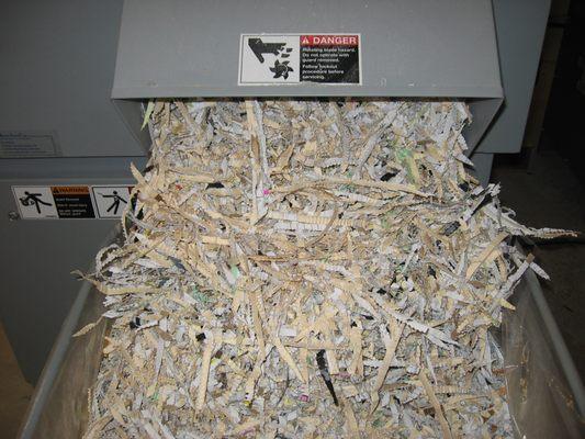 Paper shredded while you watch