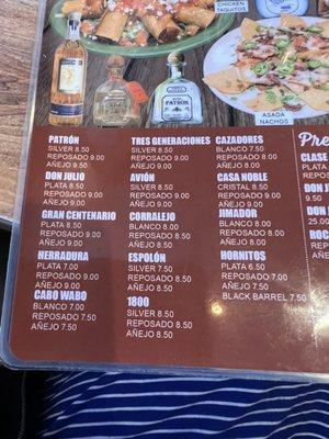 Tequila options