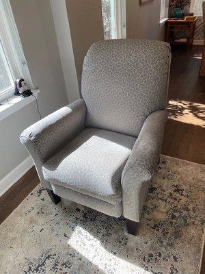 Silver gray manual reclining chairs (matching pair), like-new