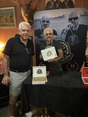 10/25/24 Guy Fieri at Jerry's Cigar Lounge promoting the Knuckle Sandwich Cigar line.