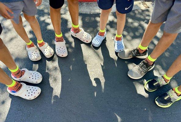 You do need to purchase the socks they sell there. $7 a pop. But the kids thought they were cool.