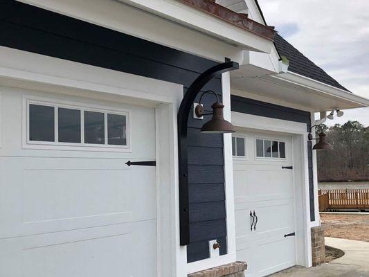 Farmhouse Garage Doors with divided window option in top section