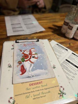 Yummy food and drink Holiday menu