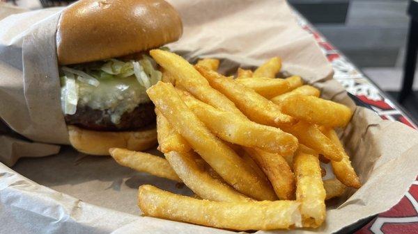 Blue Cheese Burger and Fries