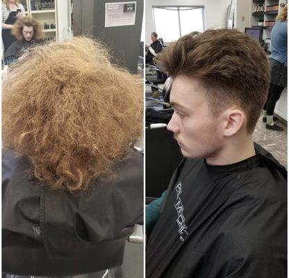 Before and after haircut