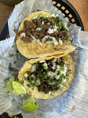 Asada Taco and Pastor Taco, forgive me there were 3, but one was devoured before I remembered to take a picture.