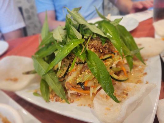 Pig ear and lotus root salad