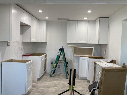 Kitchen cabinets installation