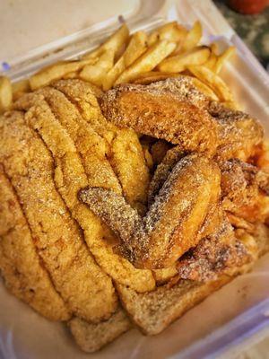 Catfish, Wings and Fries