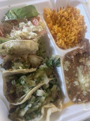 3 tacos plate. 20.99