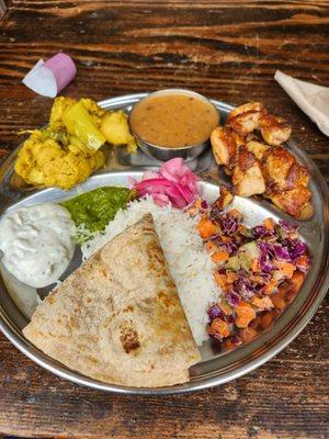 Goobi aloo and chicken tikka