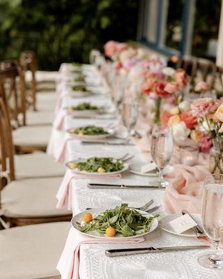 Salad course table setting