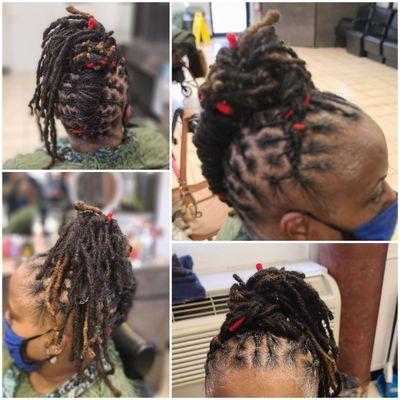 Maintenance coils corn rows n ponytail..