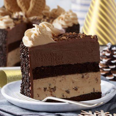 Chocolate and coffee ice cream cake