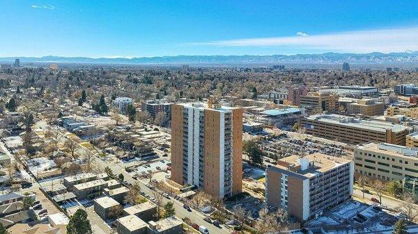 Penthouse Unit on the 18th floor facing South and East.