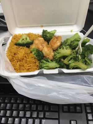 Shrimp With Broccoli. Generous with the broccoli stingy with the shrimp