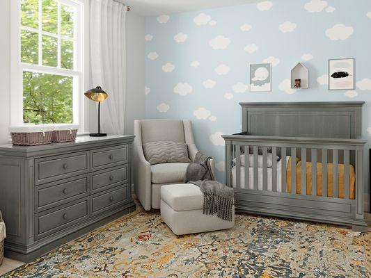 Baby nursery room in gray