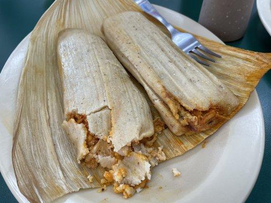 Two Chicken Tamales