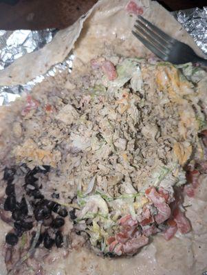 This is the jerk chicken burrito