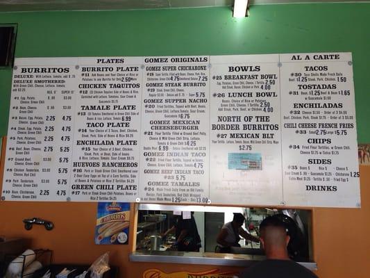 The menu