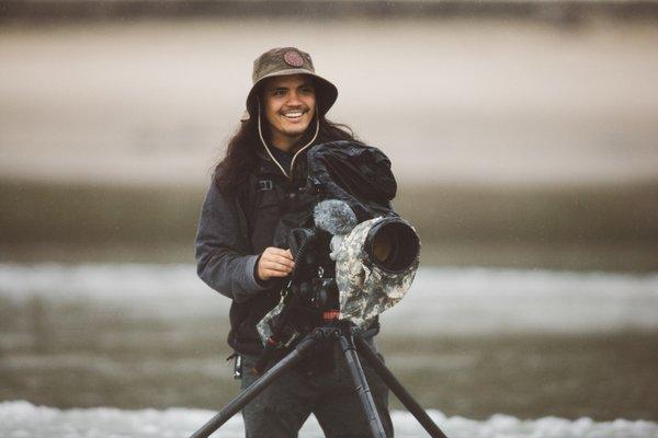 Shooting surfing on a wet day on the Oregon Coast.