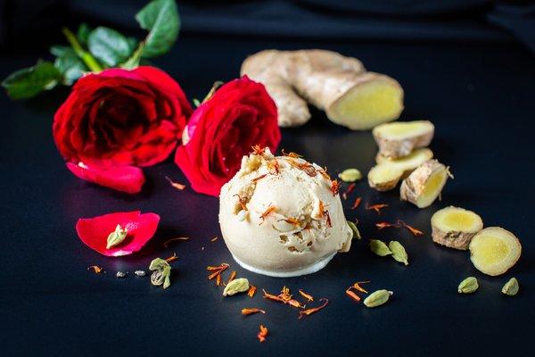 Cardamom, Ginger, Rose: tasting this gelato is like stepping into a luxurious Bedouin Tent. Prepare for the love of spice with a rose finish