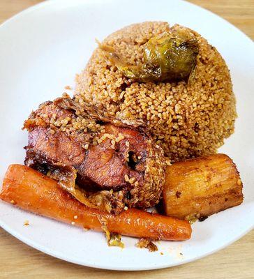 Benachin with fish (Jollof rice)