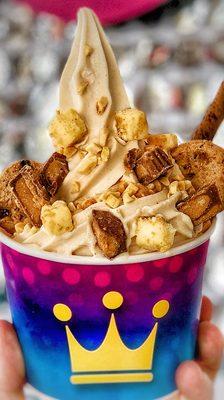 Peanut Butter frozen yogurt standing proud and chunky. Would you have it any other way?