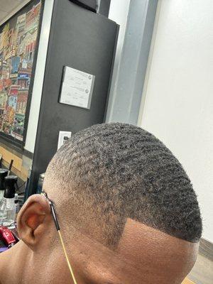 Bald fade w/ enhanced line up