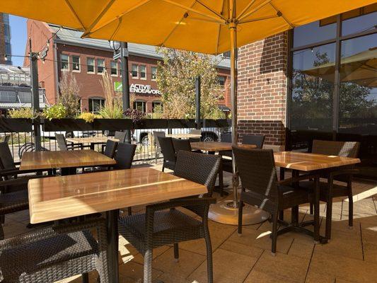 Outdoor patio seating.