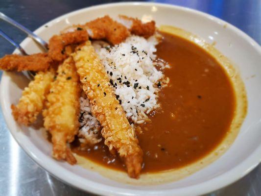 Pork katsu with shrimp