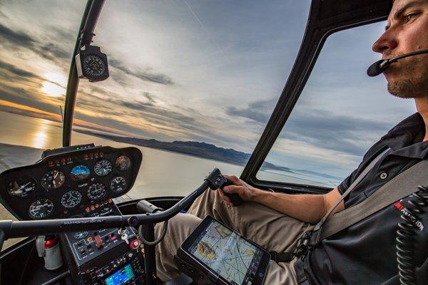 Flying over Great Salt Lake