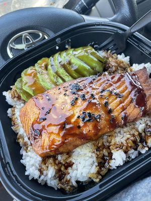 Salmon teriyaki bowel