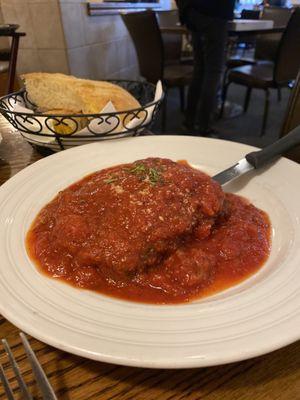 We had multiple appetizers: Italian Greens Hot Peppers & Oil Mozzarella Marinara