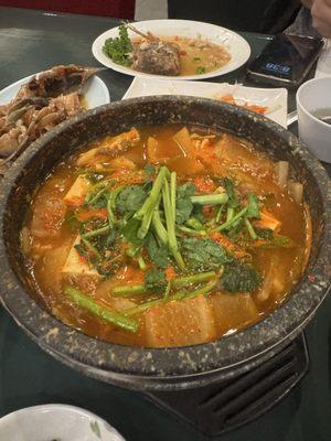 Spicy fish soup at the end~ yum