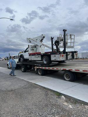 Unloading a Semi Truck.