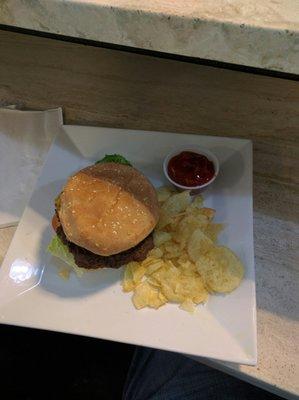 The burger and chips for $12. Not really worth it, is it?