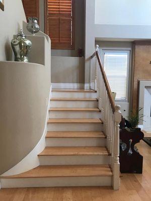 Hardwood installed on staircase