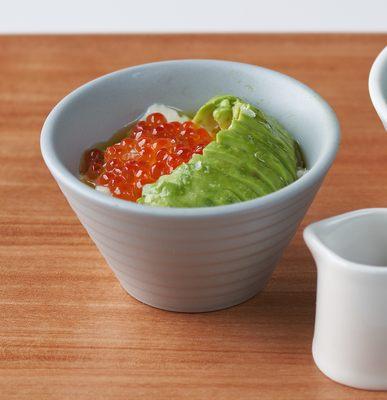 Chilled Tofu with Salmon Roe & Avocado