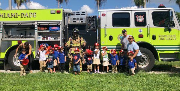 Miami Dade fire rescue came to talk about fire safety and equipment to the kids loved it !! Some the extra activities for kids at school